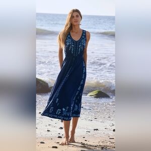 NWT Johnny Was Cotton Knit Midi Dress - L